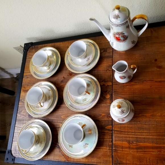 Diana & Callisto Cupid Lesbian Scene Vintage German Porcelain Tea Set - Picture 3 of 8